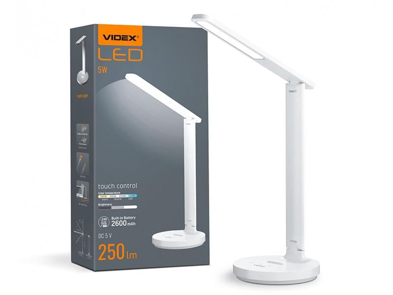 Настольная лампа аккумуляторная Videx 5W 1800-5000K (VL-TF16W) Настольная лампа аккумуляторная Videx 5W 1800-5000K (VL-TF16W)