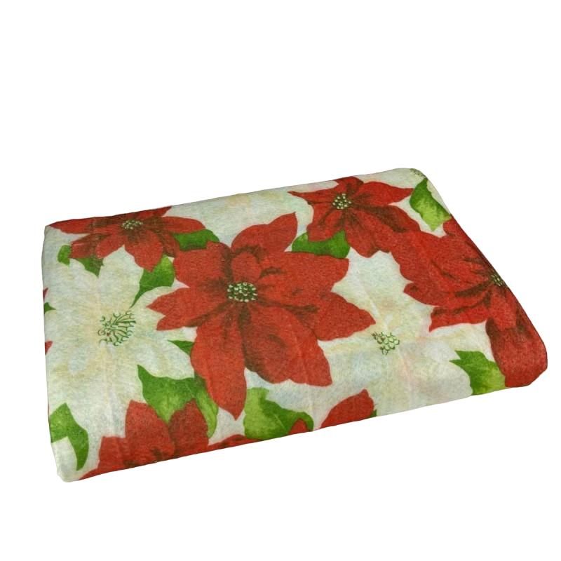 Електропростирадло односпальне Lux квітка байка 75x155 см Червоний (55162)