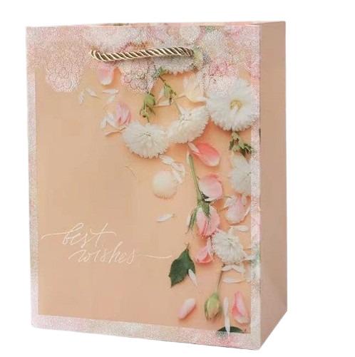 Подарочный пакет Stenson Best wishes R94912-L 30х41,5х12 см Персиковый (24868997)