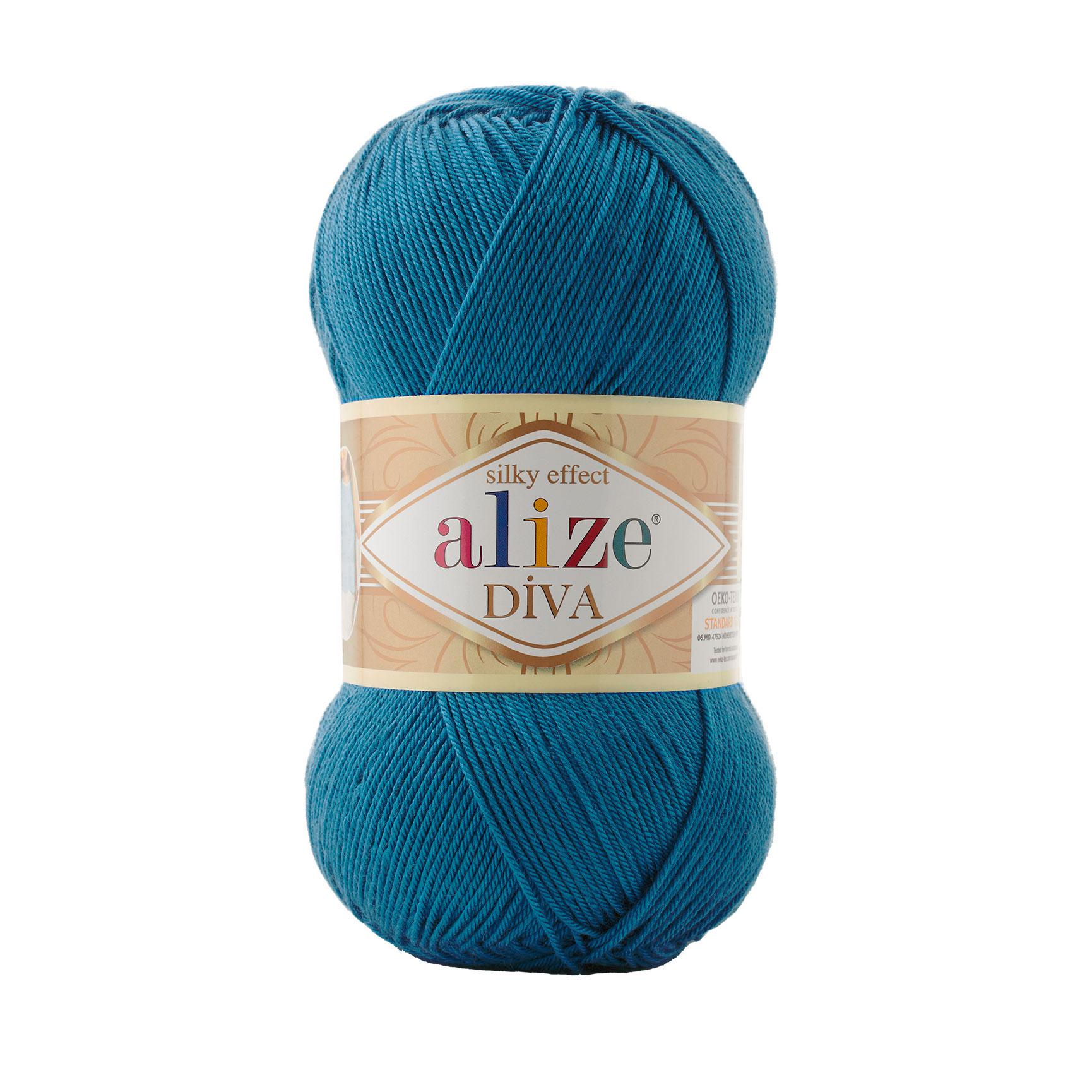 Пряжа Alize Diva 637 Синій (7518)