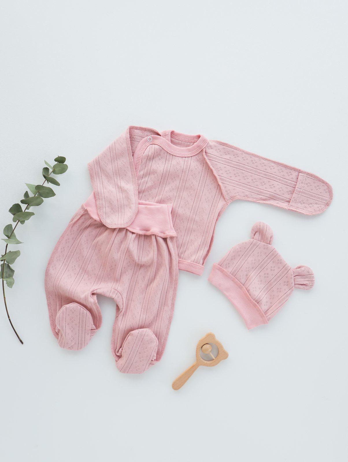 Комплект RoyalBaby ажур 3 шт. р. 62 Пудровый (143869-19293)