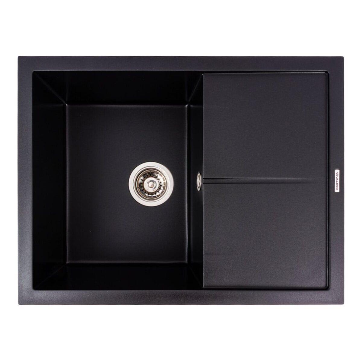 Мойка гранитная Valeso Cripta 650х500 врезная прямоугольная Черный матовый (PLTM-SP000049287)