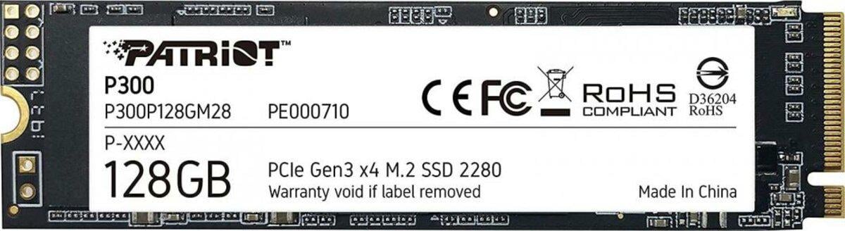 SSD-диск Patriot P300 2280 PCI Express 3.0 x4 3D TLC NAND P300P128GM28 128 Gb (571468) - фото 1