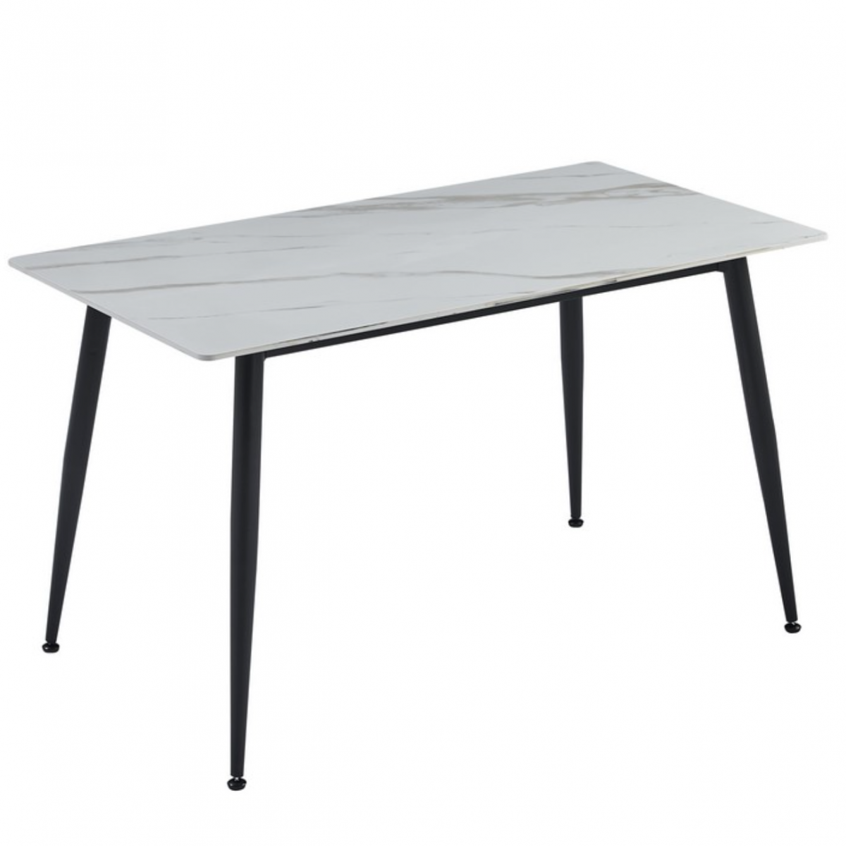 Стіл для кухні Intarsio SABA CERAMIC 130x70 см Білий глянець/Чорний (SABAWH)