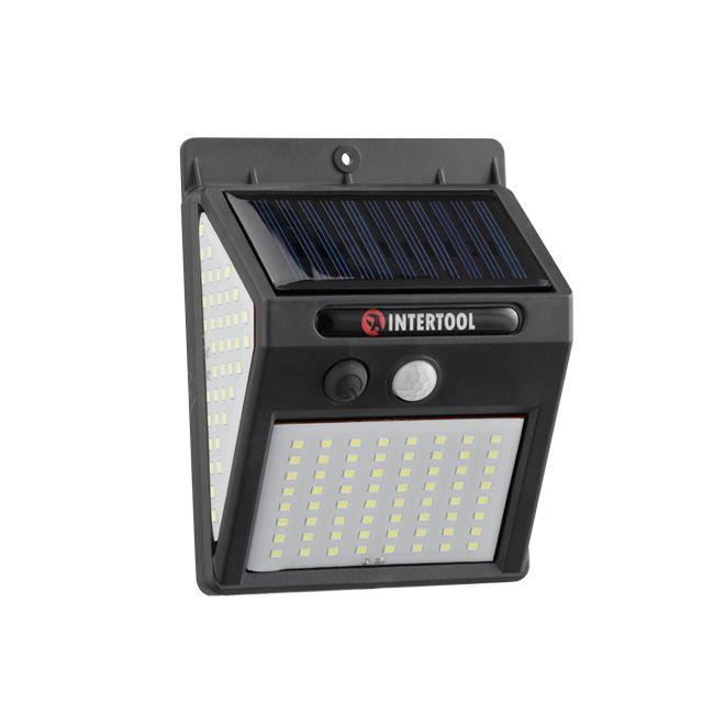 Світильник Intertool LB-0114 акумуляторний настінний вуличний 144SMD сонячна панель/датчик руху