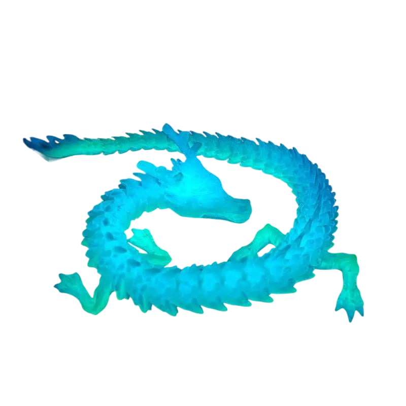 Антистресс игрушка подвижная Дракон светящийся в темноте 24 см Белый (26137498)