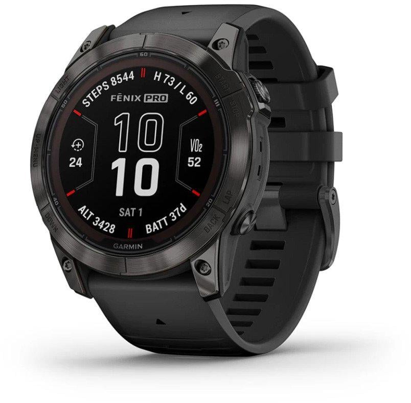 Смарт-часы Garmin Fenix 7X Pro Sapphire Solar Carbon Grey Dlc Titanium with Black Band (010-02778-11)   - фото 1