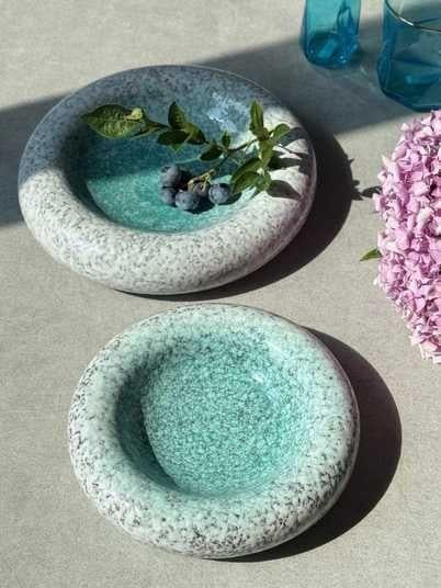 Тарілка Кам'яне коло 24 см Бірюзовий (OS-101-0507) - фото 2 Тарілка Кам'яне коло 24 см Бірюзовий (OS-101-0507) - фото 2