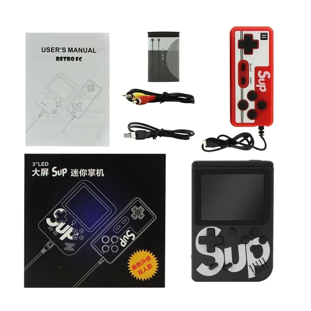 Приставка портативна з джойстиком Sup Retro Dendy 400в1 Game Box 3" на двох Чорний (8283) - фото 4 Приставка портативна з джойстиком Sup Retro Dendy 400в1 Game Box 3" на двох Чорний (8283) - фото 4