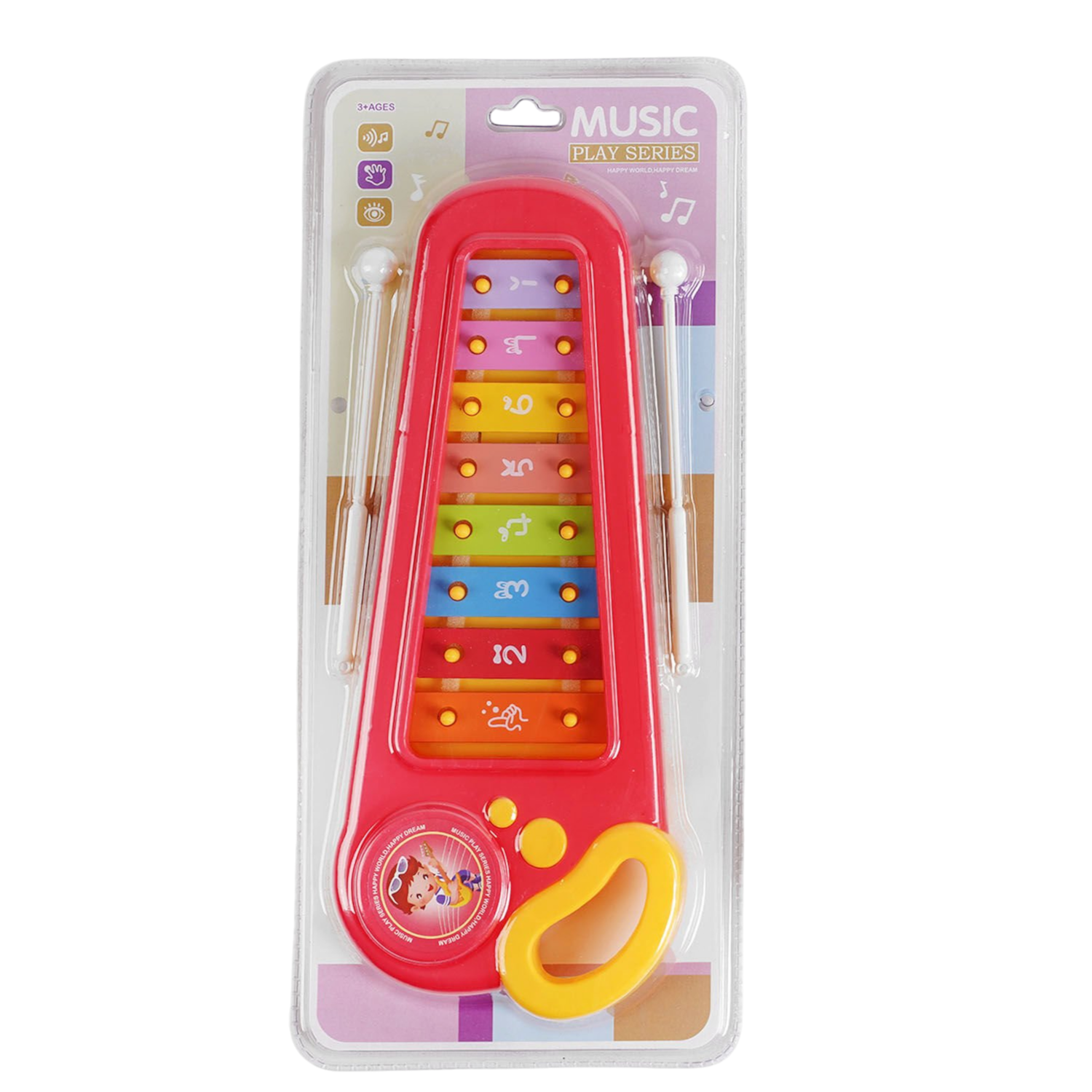 Детский ксилофон 683-1 металлические пластины с палочками Красный (30233965) - фото 2