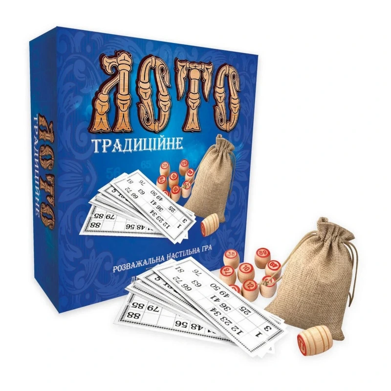 Настільна гра "Лото Традиційне" 30315 з дерев'яними діжками (8381)