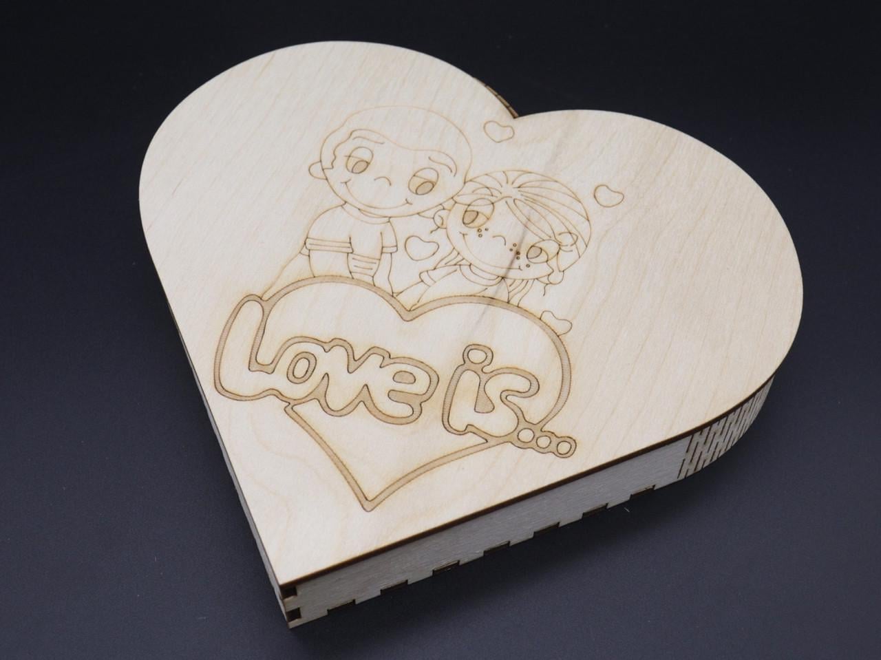 Шкатулка-заготовка для декупажа под роспись Love is 22х20х3,5 см (639613358)