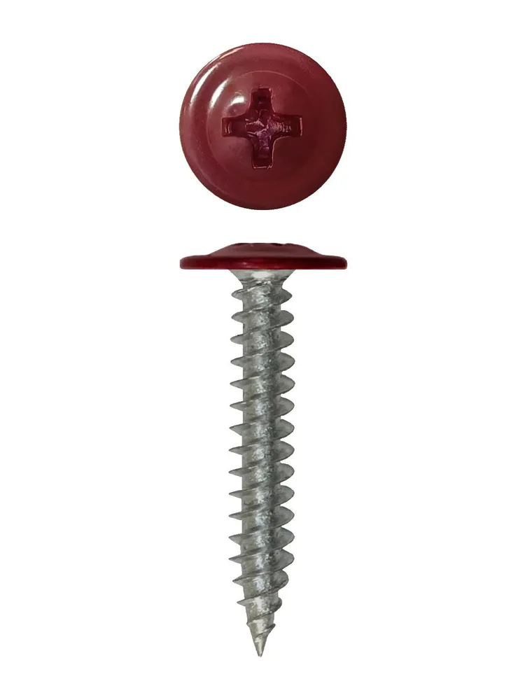 Саморез SIMBUD прессшайба 19 острая 500 шт. RAL3005 (6578897) - фото 1 Саморез SIMBUD прессшайба 19 острая 500 шт. RAL3005 (6578897) - фото 1