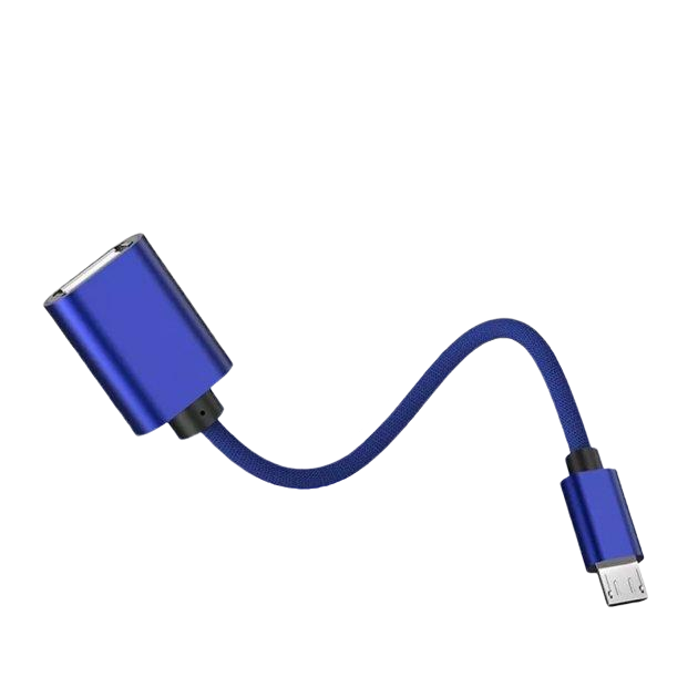 Кабель OTG SUNROZ USB Female-Micro USB Male Синий (A48393)
