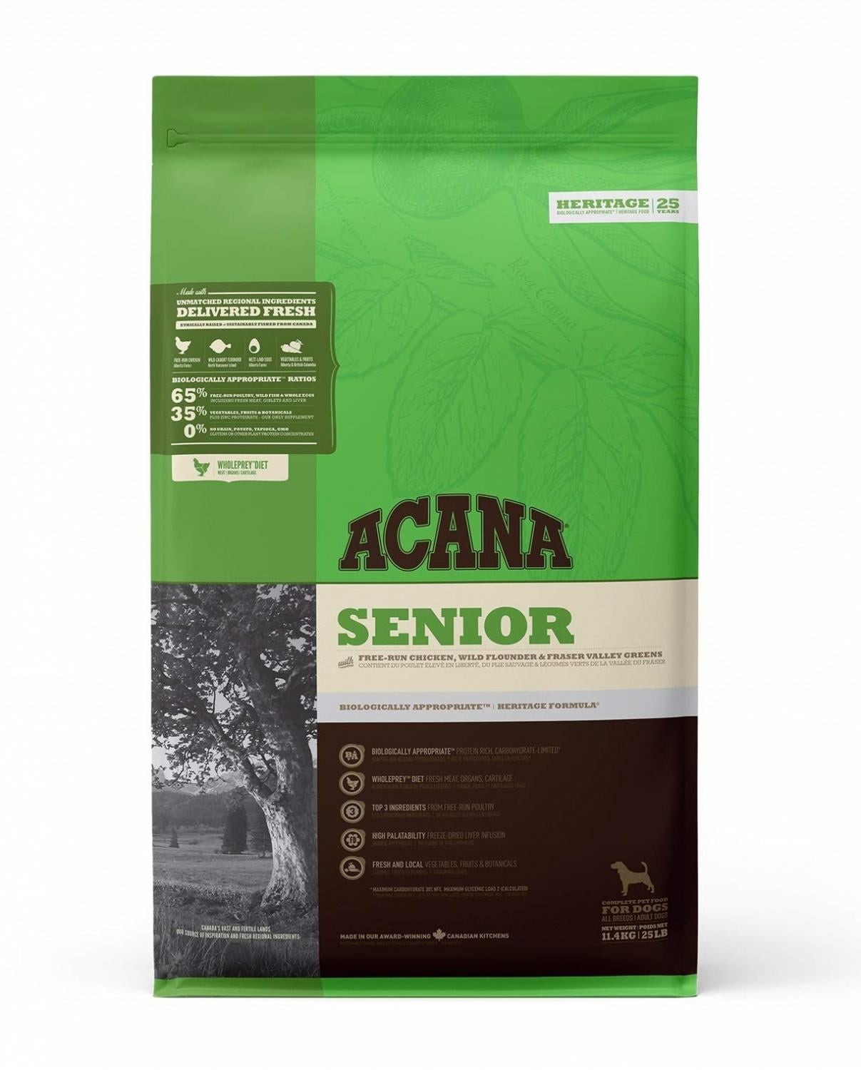 Корм беззерновой Acana Senior Dog для пожилых собак всех пород 11,4 кг (26454)