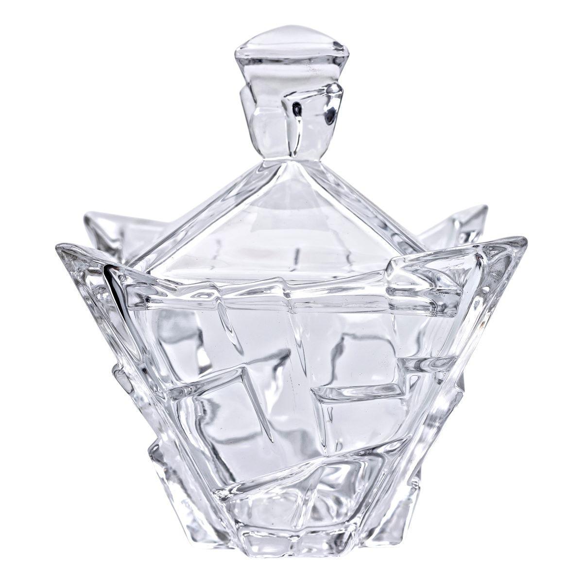 Цукорниця з кришкою квадратна скляна 16х16х19 см (HP-4-119) - фото 2