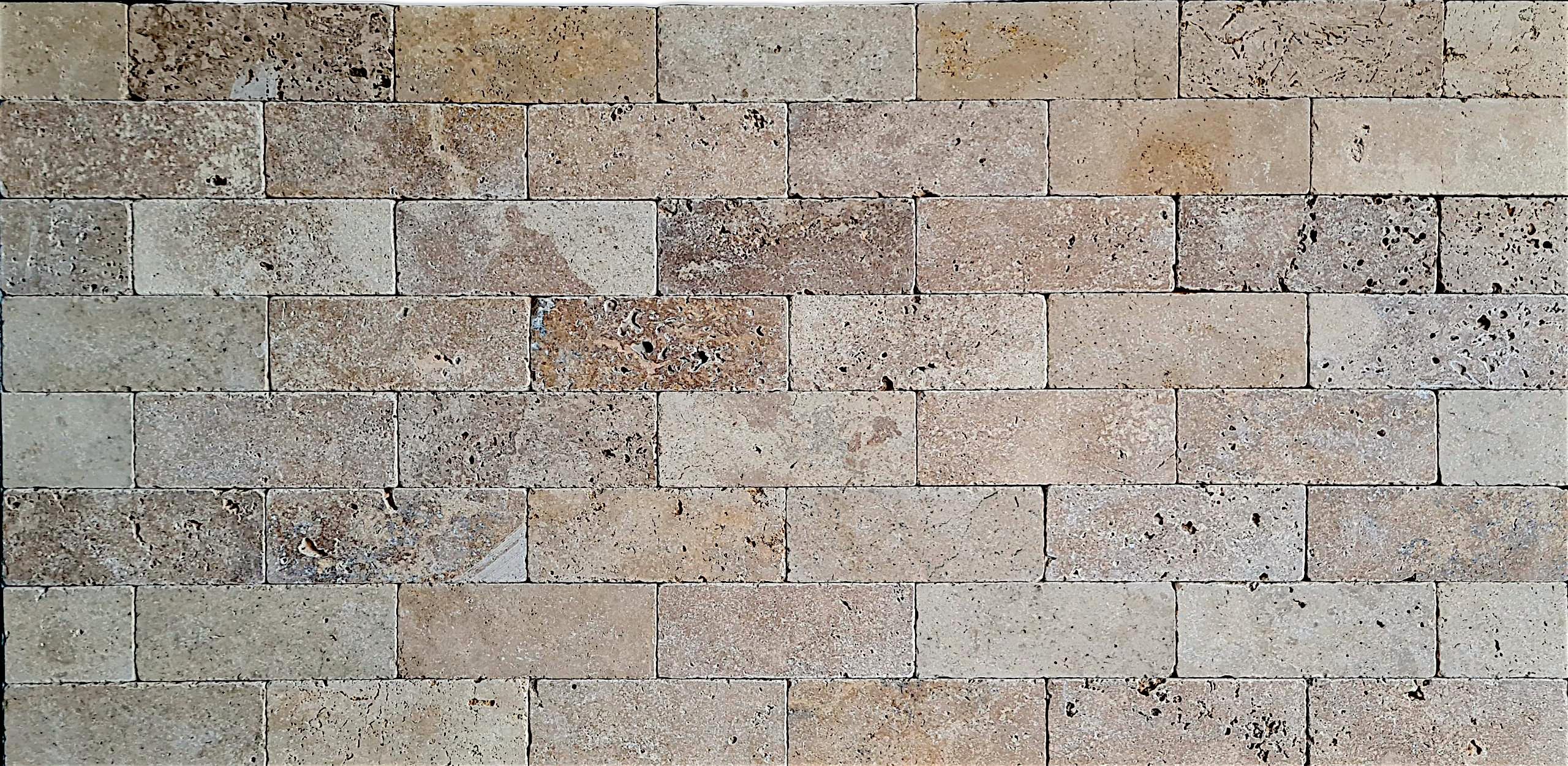 Плитка травертин STONELAK TUSCAN NOCHE Tumbled/Антік 7,5х20,3 см 0.5 кв. м Dark Beige (999804)