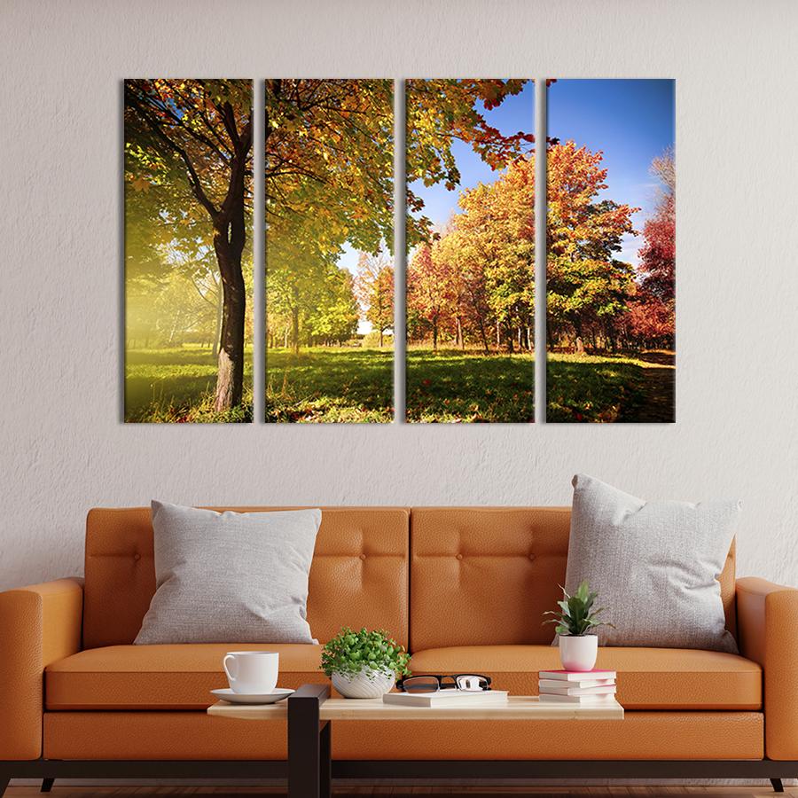 Модульная картина на холсте Полиптих Солнечный день в осеннем парке 209x133 см (552-41)