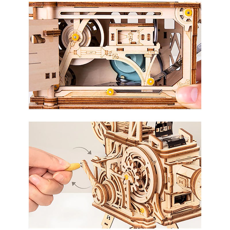 Дерев'яний 3D конструктор Robotime LK601 Кінопроектор - фото 7 Дерев'яний 3D конструктор Robotime LK601 Кінопроектор - фото 7