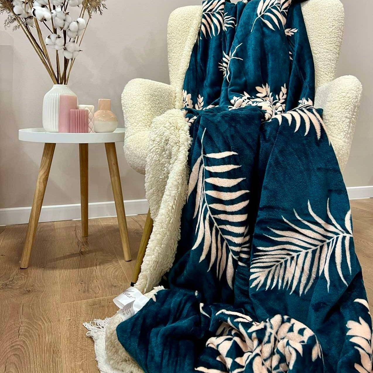 Плед-покрывало двухсторонний 150х210 см Зеленый (29841284)