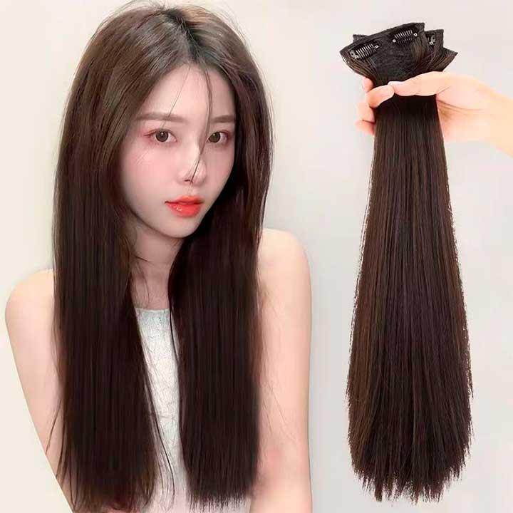 Набір тресів на шпильках 3 шт. 55 см Темно-коричневий (K0972-1) - фото 2 Набір тресів на шпильках 3 шт. 55 см Темно-коричневий (K0972-1) - фото 2