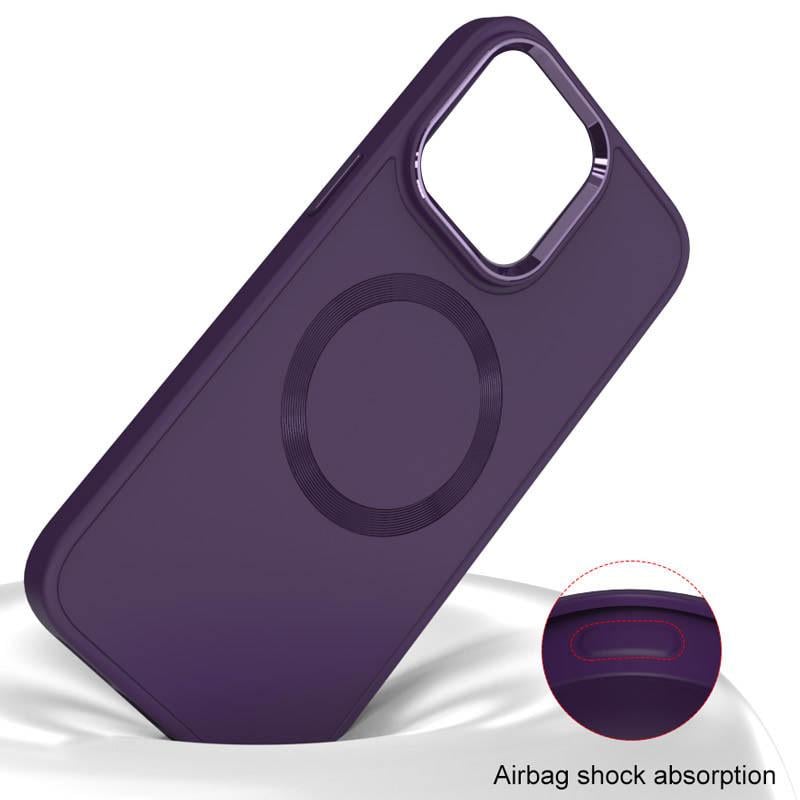 Протиударний TPU Чохол Bonbon Metal Style with MagSafe для Apple iPhone 15 (6.1") Фіолетовий / Dark Purple - фото 6