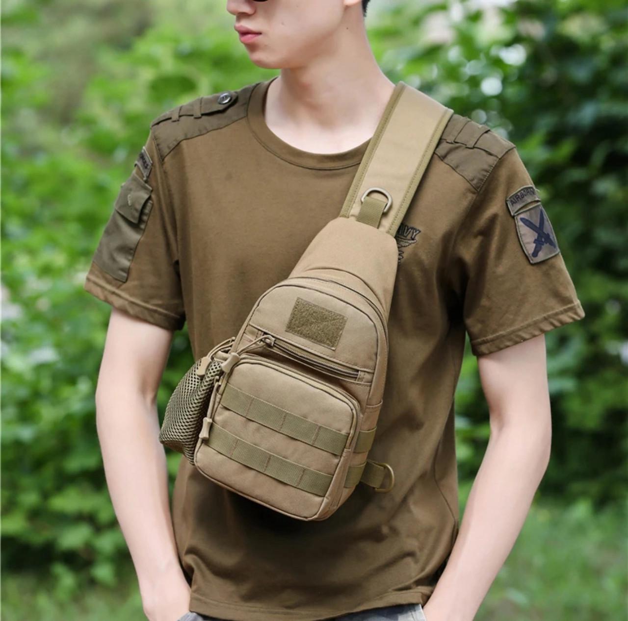 Чоловіча сумка через плече NuCamper з тримачем для пляшки з водою Койот (2524890892) - фото 4