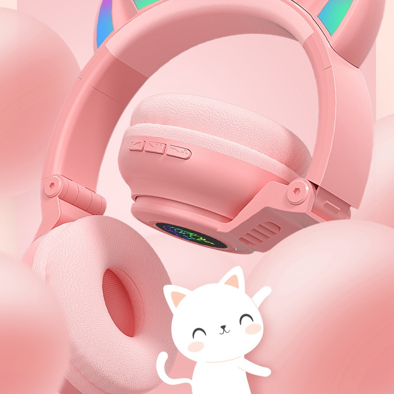 Навушники бездротові Cute Headset 27STN Pink (5e3e3dbf) - фото 6