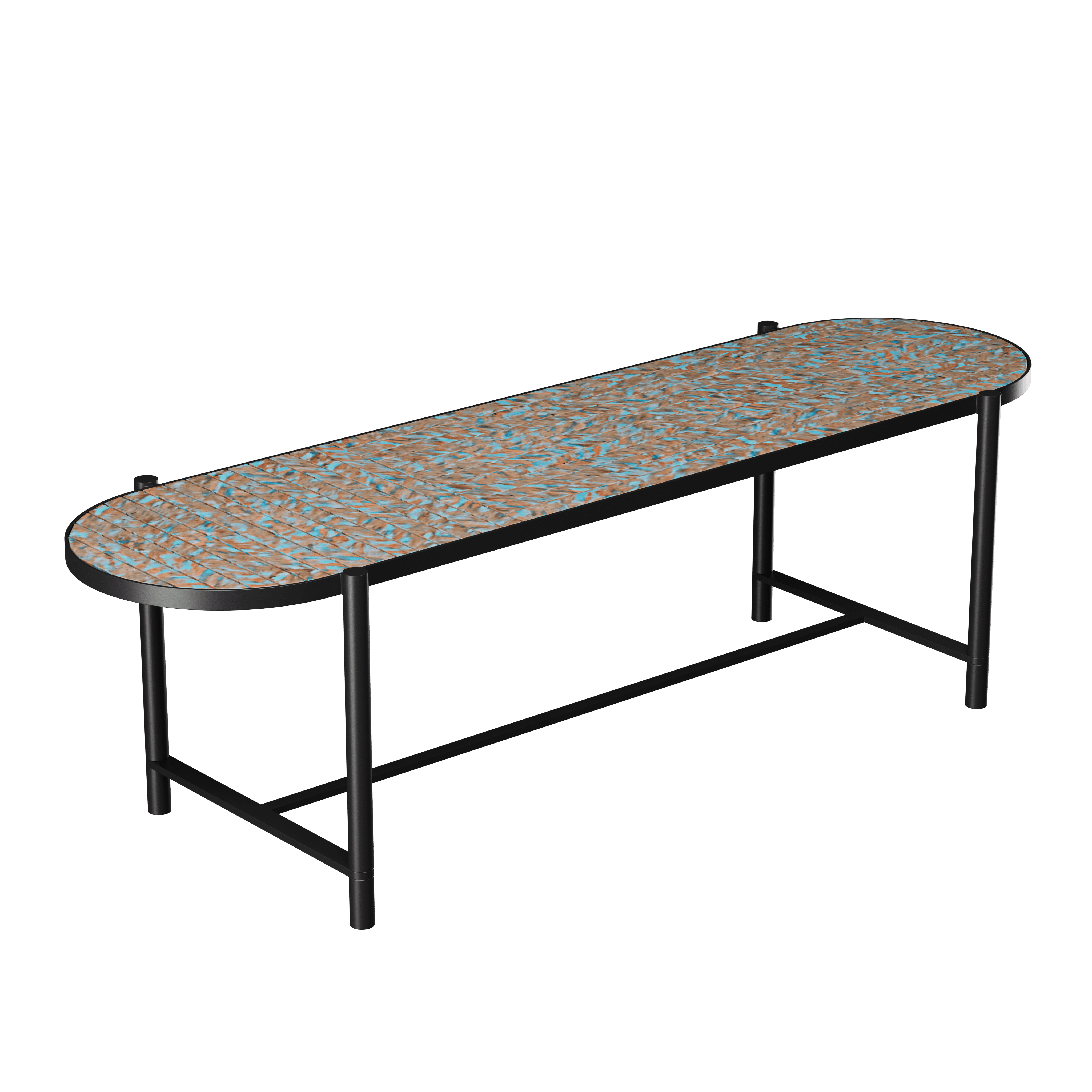 Лавка овальна Recast Plastic камінь 150х45х40 см Різнокольоровий (WB1000) - фото 1 Лавка овальна Recast Plastic камінь 150х45х40 см Різнокольоровий (WB1000) - фото 1