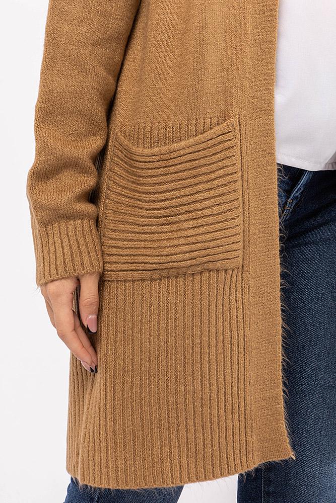 Кардиган женский р. 46 Бежевый (SKT000854081) - фото 2 Кардиган женский р. 46 Бежевый (SKT000854081) - фото 2