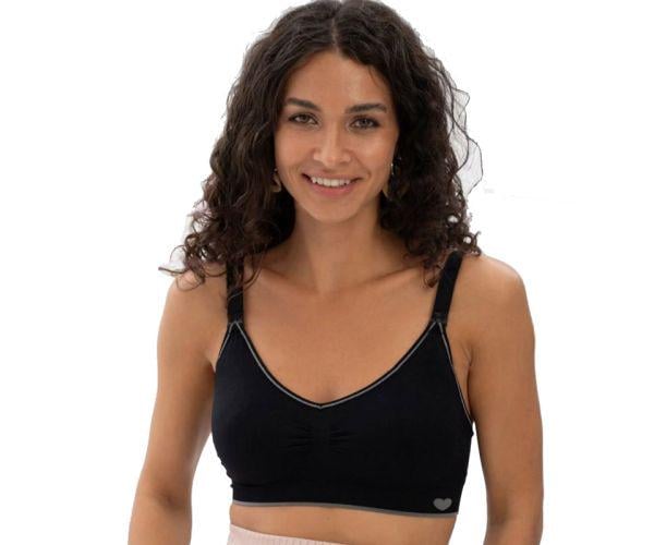 Топ для кормления Qianerzi 238-0 вставной поролон 74% хлопок 20% полиэстер 6% эластан XXL Черный