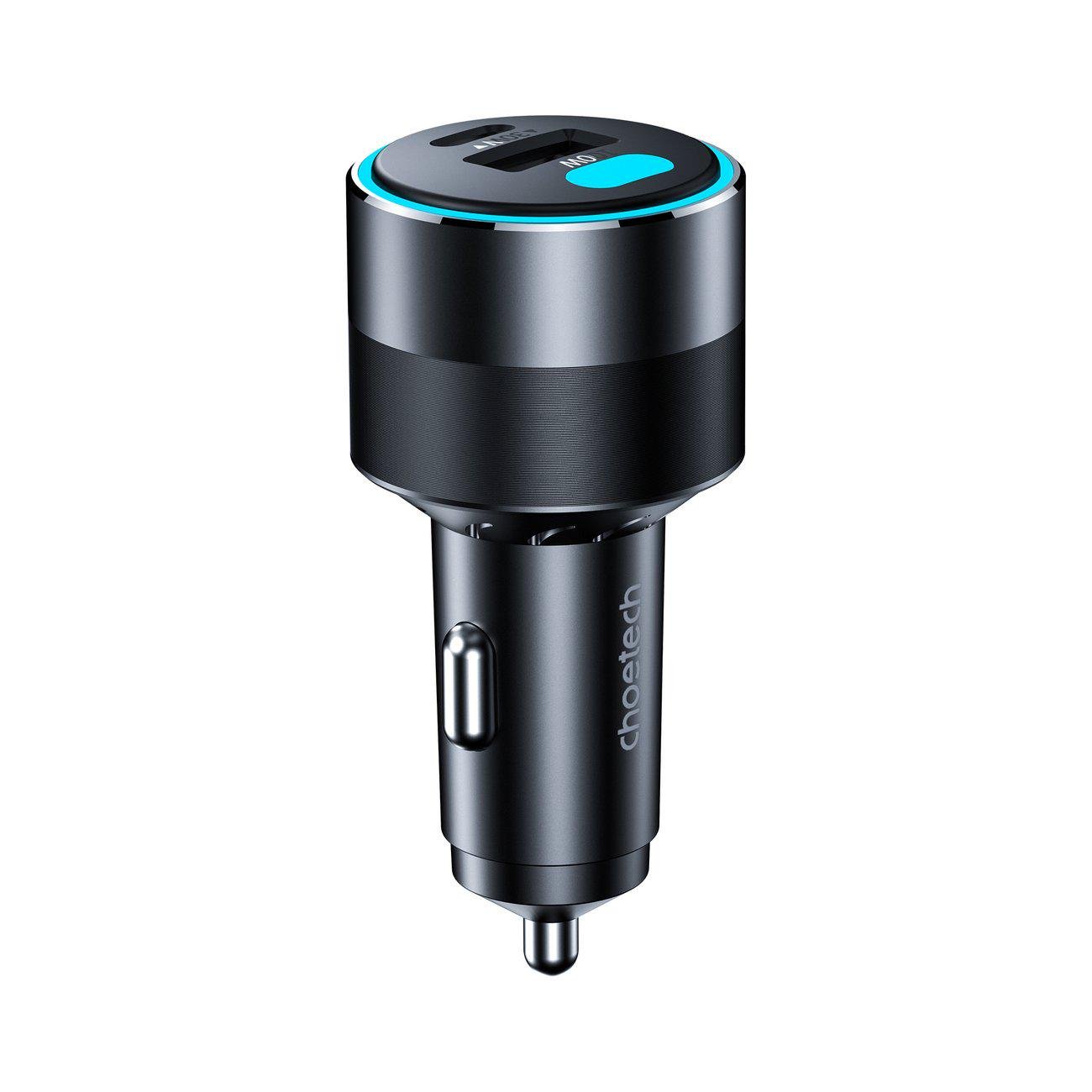 Зарядний пристрій автомобільний Choetech 130 W 2xUSB-C USB-A Power Delivery QuickCharge 3,0 А Чорний (TC0011) - фото 2 Зарядний пристрій автомобільний Choetech 130 W 2xUSB-C USB-A Power Delivery QuickCharge 3,0 А Чорний (TC0011) - фото 2