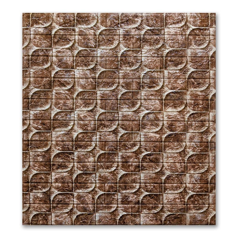 Самоклеящаяся 3D панель Sticker Wall 700x770x5 мм Коричневая чешуя (00193)