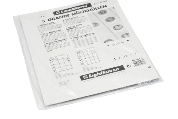 Лист для монет в холдеры Leuchtturm 53х51 мм GRANDE 240х310 мм (А00668)