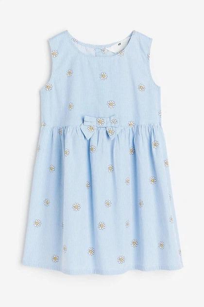 Платье H&M 1020977 Ромашки 104 см Голубой