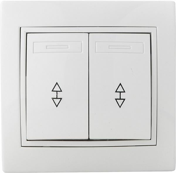 Выключатель АСКО-УКРЕМ FL 2-клавишный проходной Белый (ВВпсб10-2-0-Fl-W)