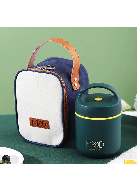 Комплект термосумка и ланч-бокс/термосупница Food 490 мл Зеленый (404751)