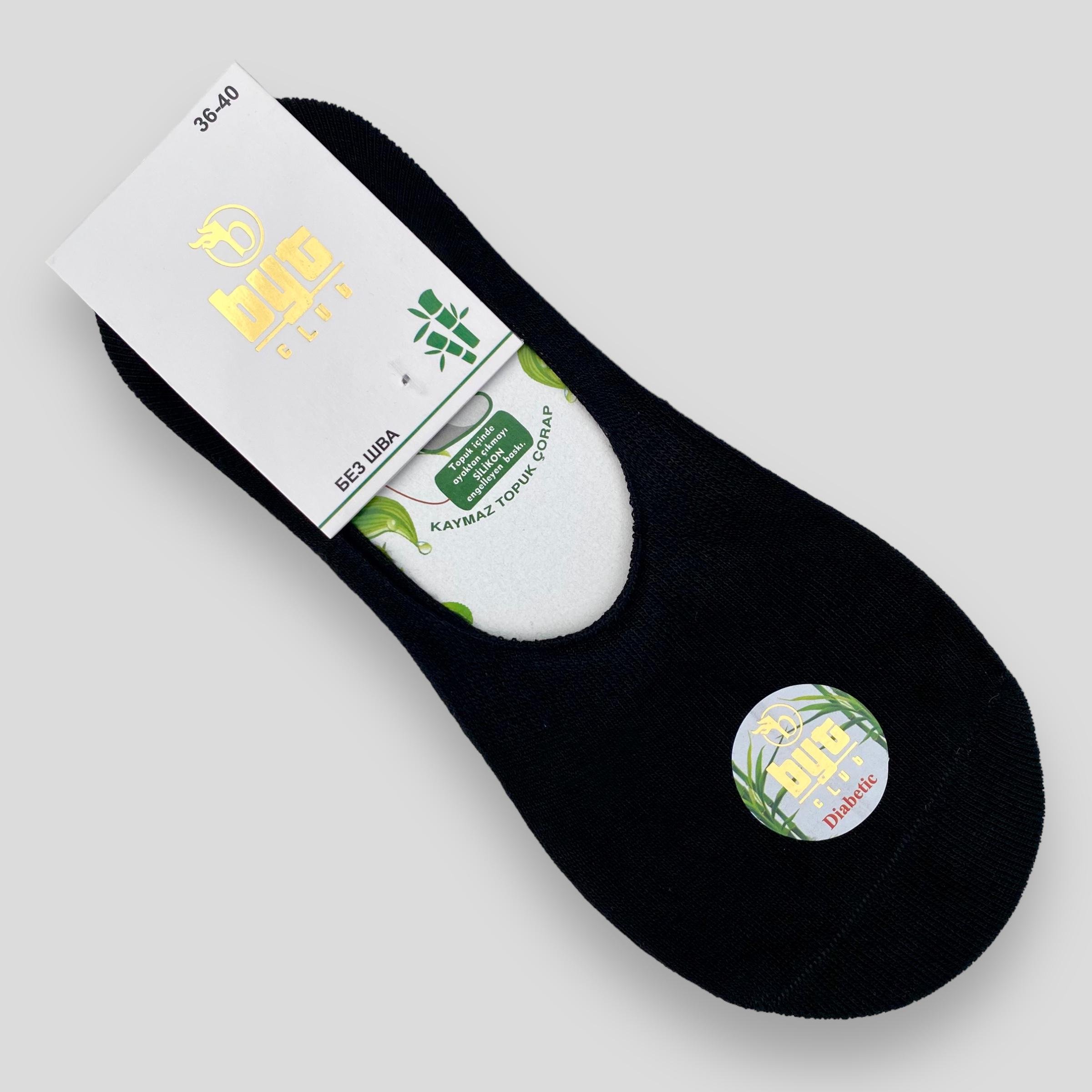 Следы женские Byt Club бесшовные бамбуковые р. 36-40 6 пар Черный (B1171) - фото 3