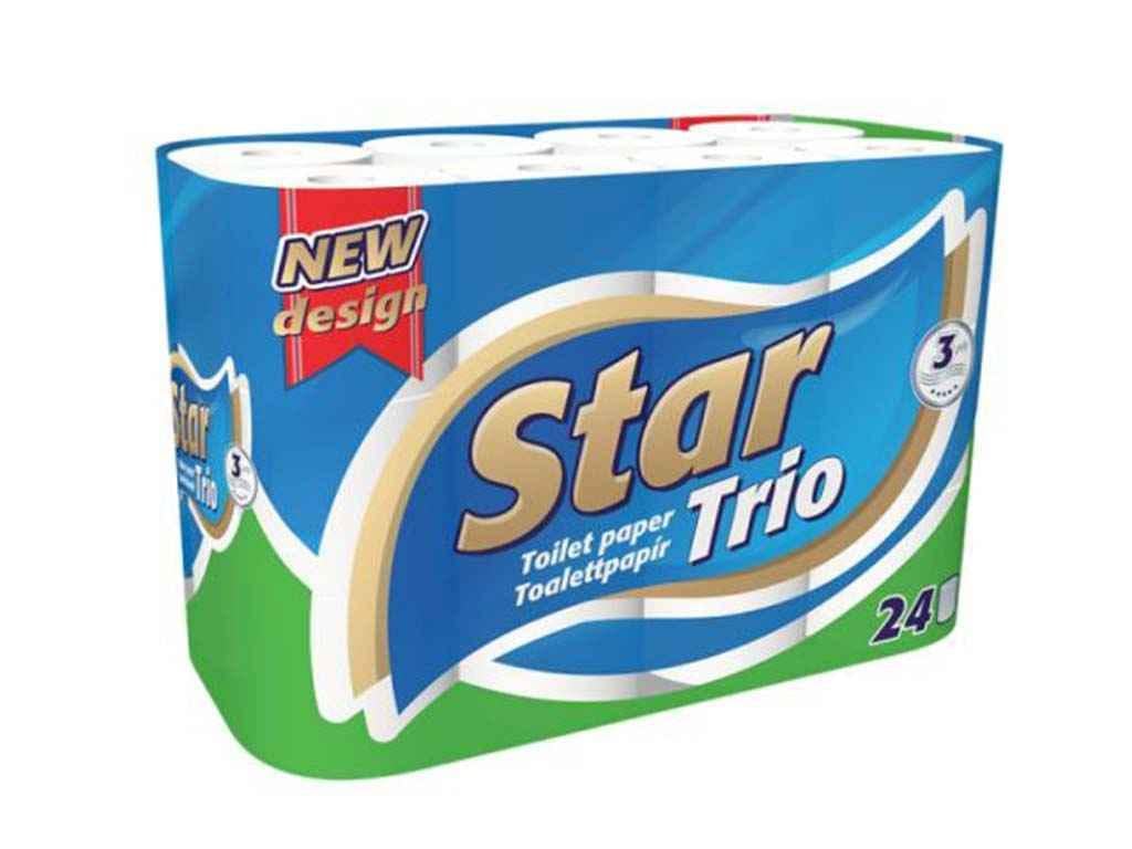 Туалетная бумага Ooops! 24 шт. 3 слоя Star Trio (797902)