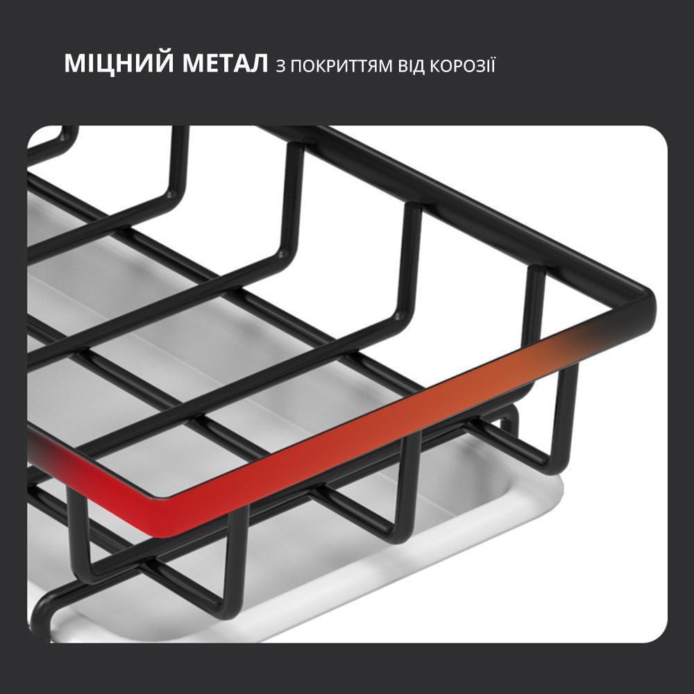 Держатель-подставка 3в1 для губок и мочалок на кухню/стол/стену Черный (14853753) - фото 4