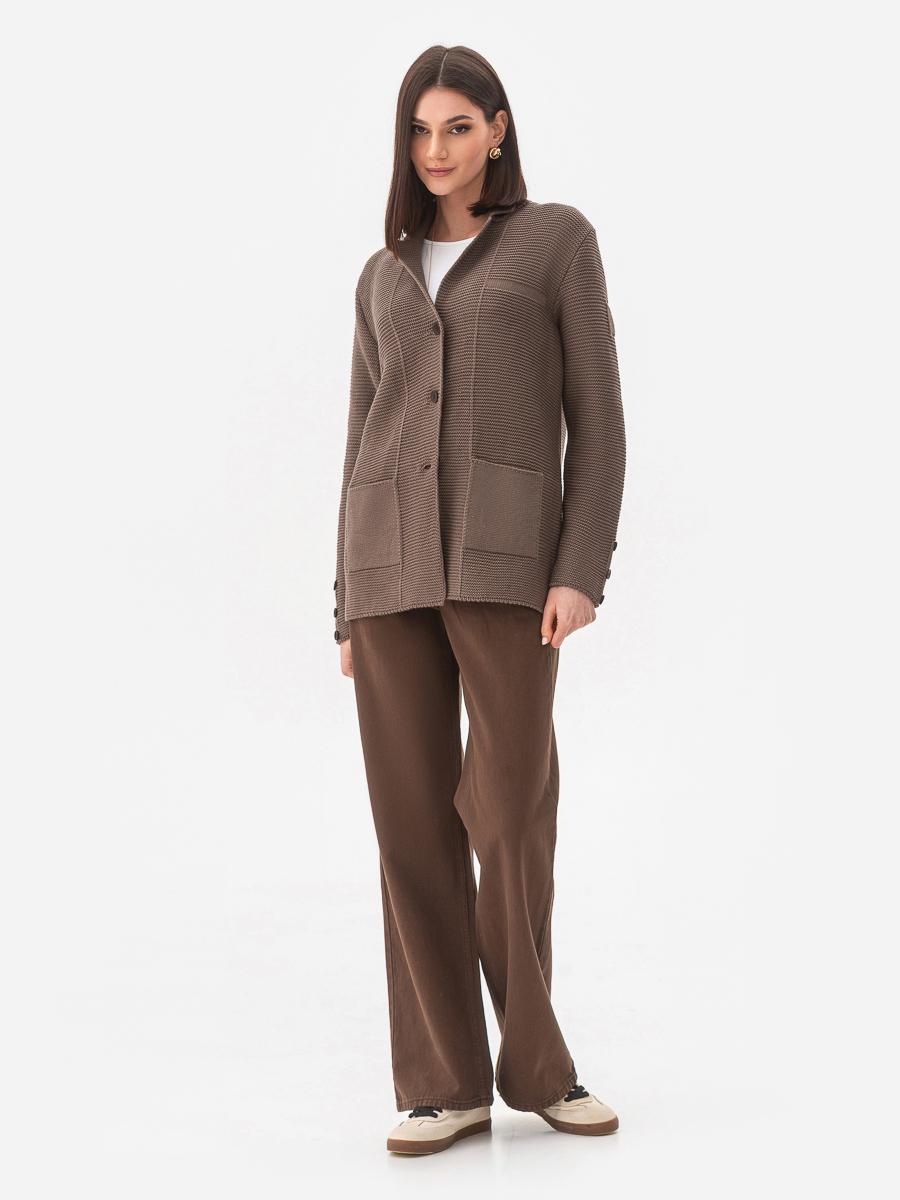 Пиджак женский рельефной вязки SVTR р.42-50 Капучино (569) - фото 3 Пиджак женский рельефной вязки SVTR р.42-50 Капучино (569) - фото 3