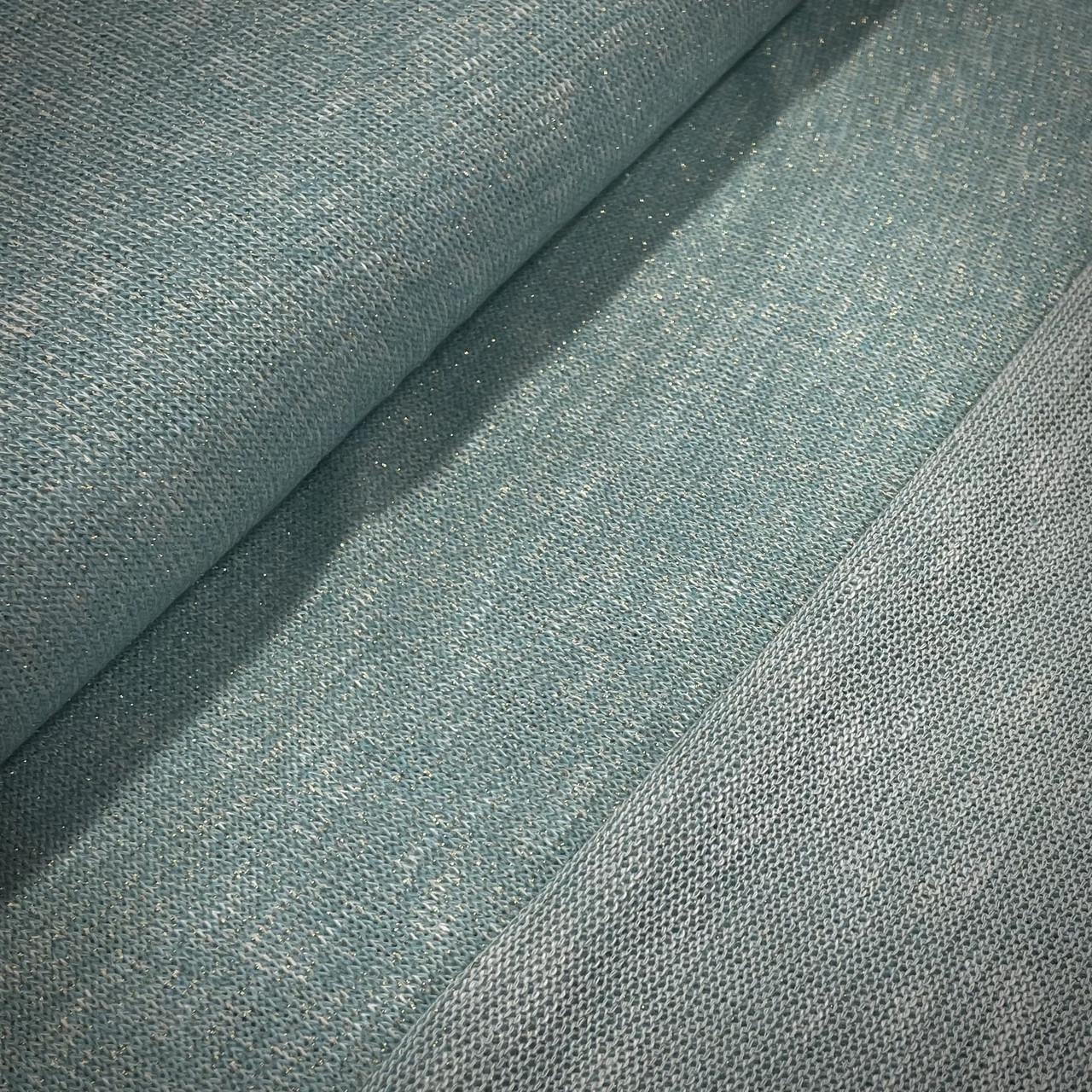 Ткань трикотаж вязкая с люрекстом Бирюзовый (24479398)