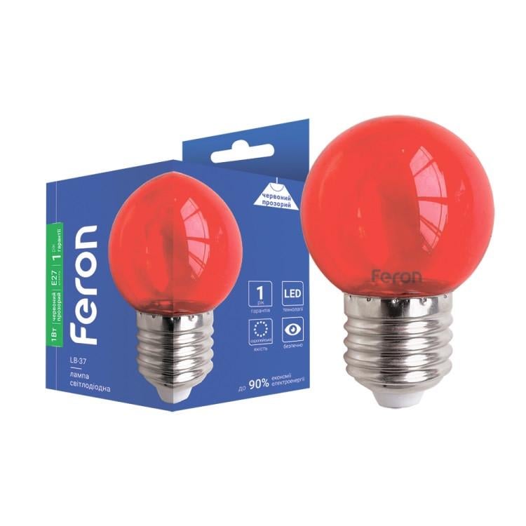 Світлодіодна лампочка для гірлянди Feron LB-37 1 Вт E27 Red (iz16727) Світлодіодна лампочка для гірлянди Feron LB-37 1 Вт E27 Red (iz16727)