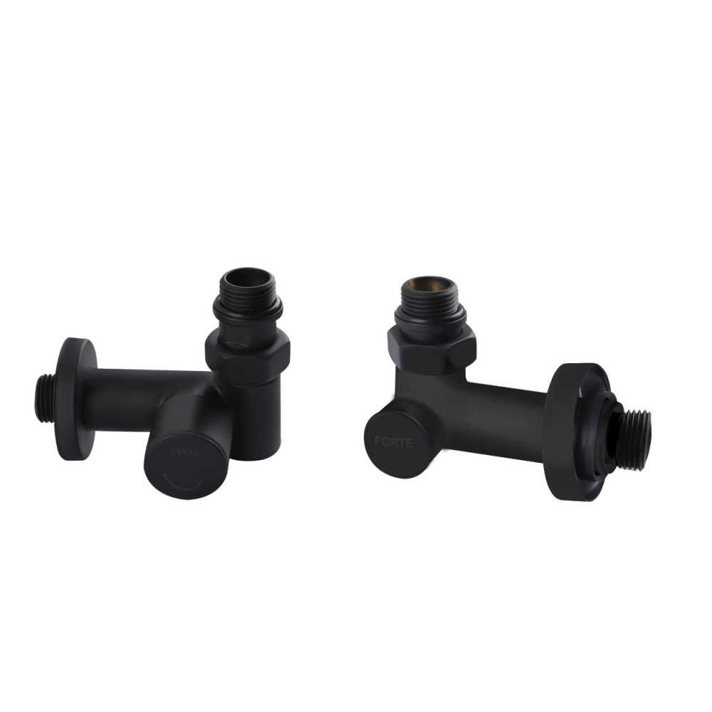 Комплект дизайнерських кранів SD Forte SF395W15HEB 1/2" ЗР кутовий 2 шт. Чорний (SD00051862)