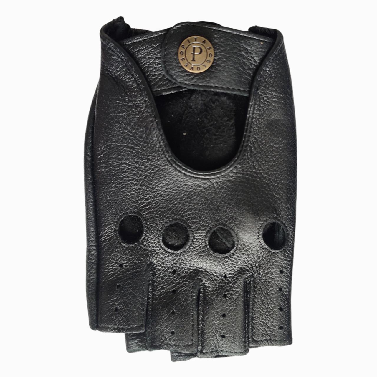 Перчатки мужские Pitas кожаные/безпалые из оленьей кожи р. 10,5 Черный (5003) - фото 4