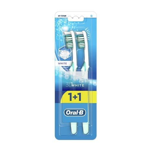 Набор зубных щеток Oral-B 1+1 3D White Отбеливание средней жесткости (022761)