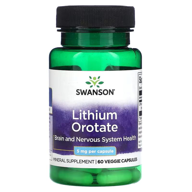 Литий Swanson Lithium Orotate 5 мг 60 коп.