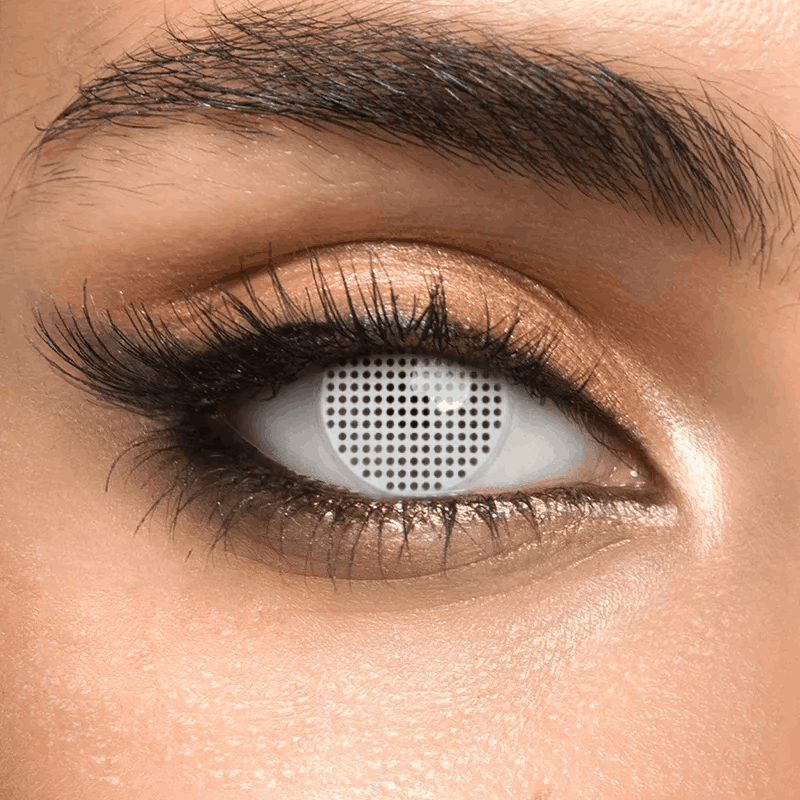 Контактные линзы белые Elite Lens Сетка +0,00 14,5 мм 2 шт. Белый (25906578)
