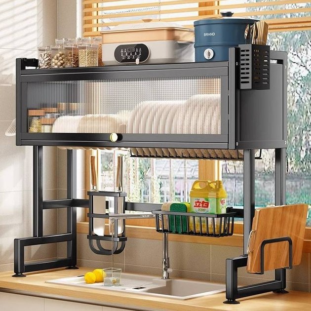 Органайзер двухъярусный для сушки и хранения посуды со шкафчиком над раковиной 65 см - фото 3 Органайзер двухъярусный для сушки и хранения посуды со шкафчиком над раковиной 65 см - фото 3