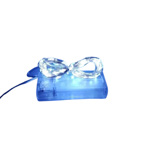 Гирлянда Роса капля на батарейках гибкая медная 30 Led 3 м Теплый голубой (00549-1)